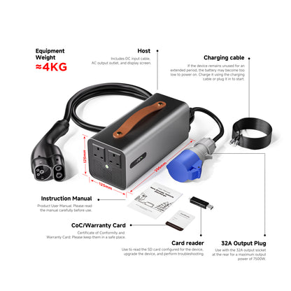 Tesla V2L Discharge, 3.5KW 5KW V2L Discharge Gun for Tesla ,Power Share Device Factory Sales